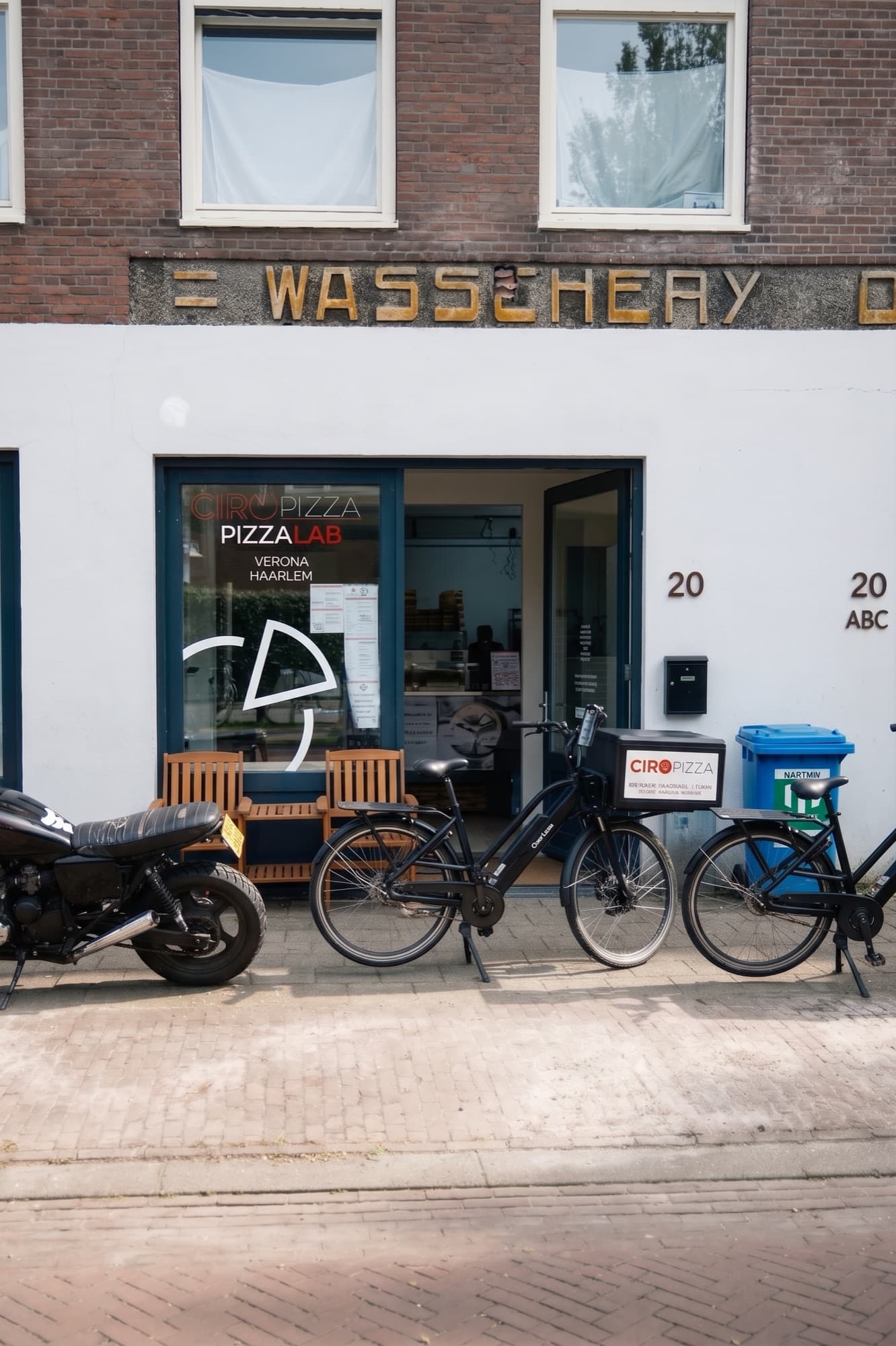 The Ciro Pizza shopfront with its hand-built benches